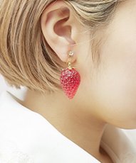 画像3: juicy strawberry earring&pierce（ジューシーストロベリーイヤリング＆ピアス） (3)